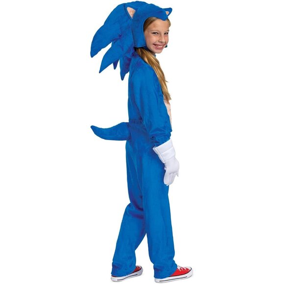 Sonic The Hedgehog 2 Kids Costume Kit Boot Covers Inflatable Hood Gloves Tail - Picture 10 of 13